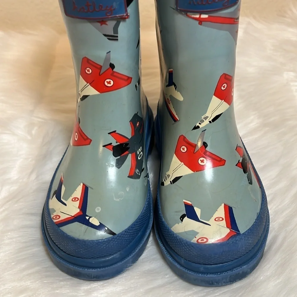 Hatley Blue Airplane Toddler Waterproof Rain Boots